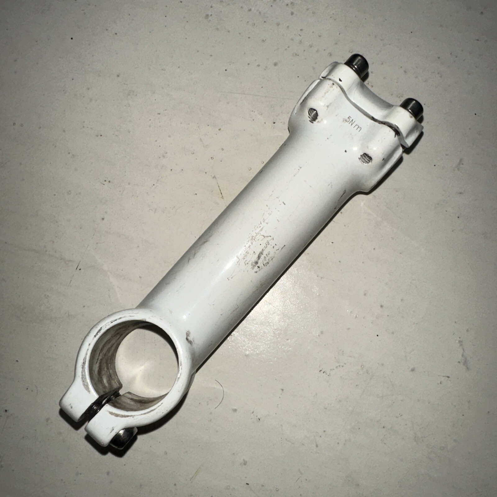 Flat White Bicycle Stem +/- 5 degrees 120 mm 1-1/8 in 25.4 mm Alloy MTB Road