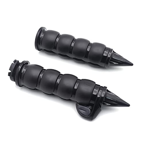 TRHB114E-25- Motorcycle Black 25mm 1″ Spike Handlebar Grips Throttle Boss