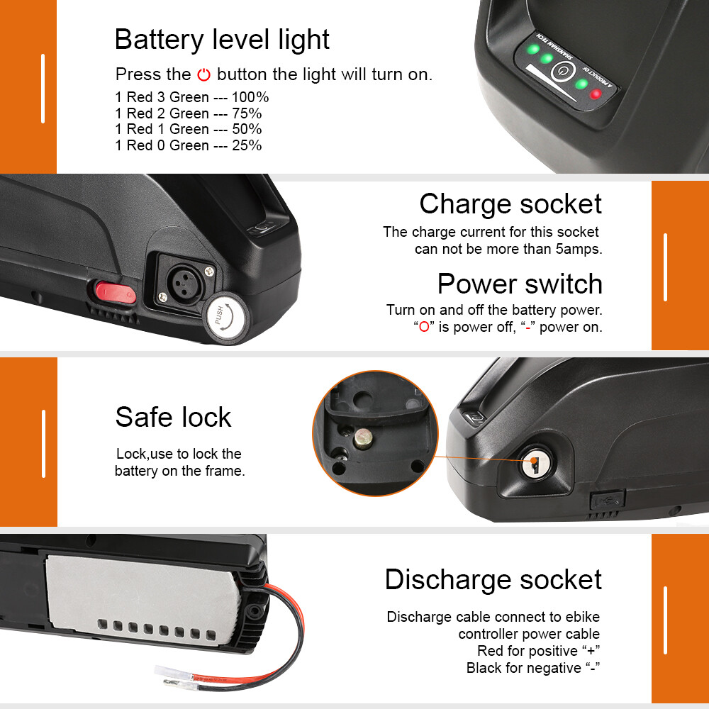 48V Lithium Battery 48V 36V 17Ah 15Ah Hailong Ebike Battery 1000W Electric Bike