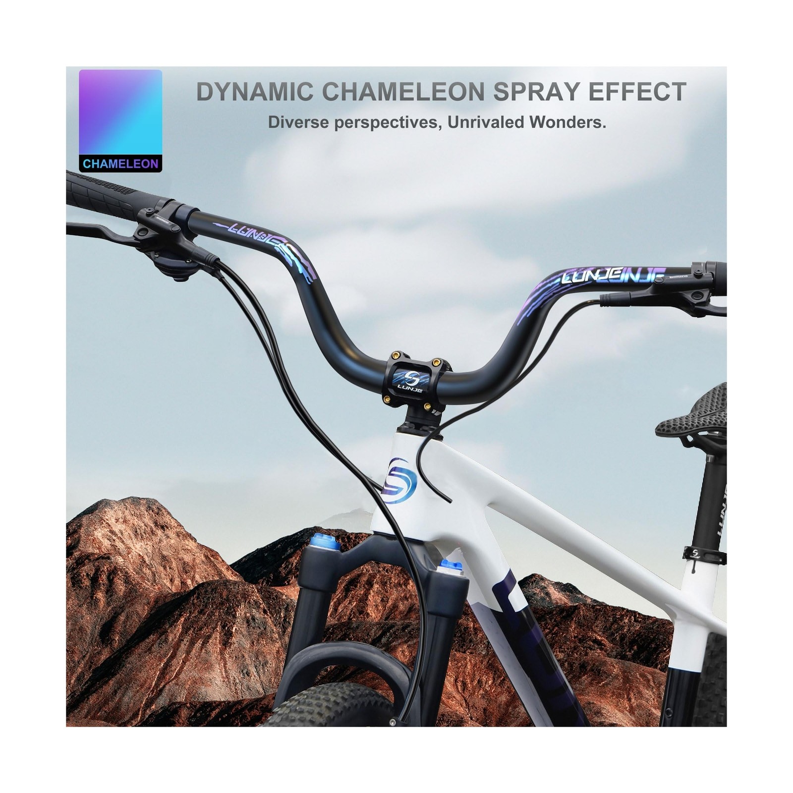 LUNJE 31.8mm Mountain Bike Handlebar, 35/50/70/90/120mm Rise Options, 780mm W…