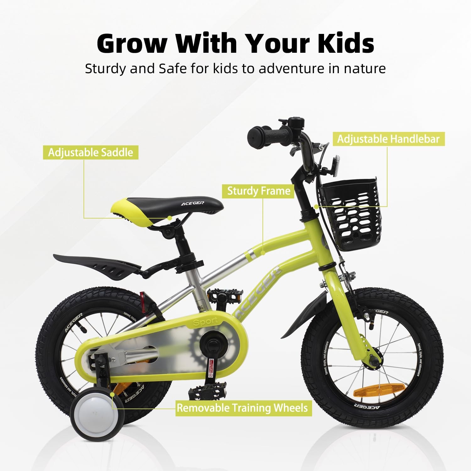 Aceger Kids Bike For Ages 2-12 Years Old Boys Girls And Toddler 12 14 16 18