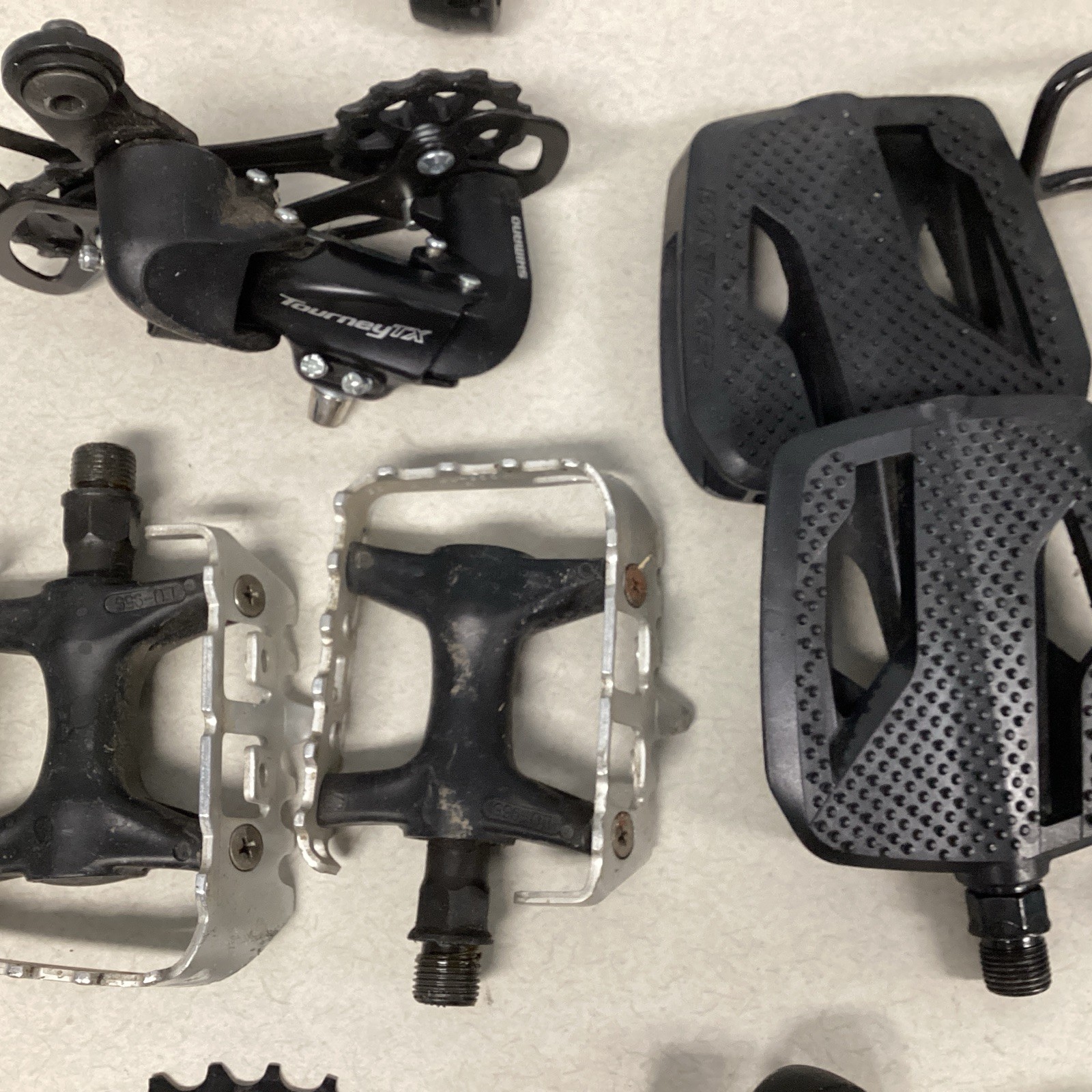 Lot Of Assorted Bicycle Parts – Derailleurs, Brakes, Saddles, Cassette, etc. #1