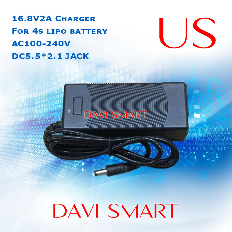 US 16.8V2A,16.8V2.5A,16.8V3A,21V2A,25.2V2A lipo battery charger 5.5×2.1mm plug