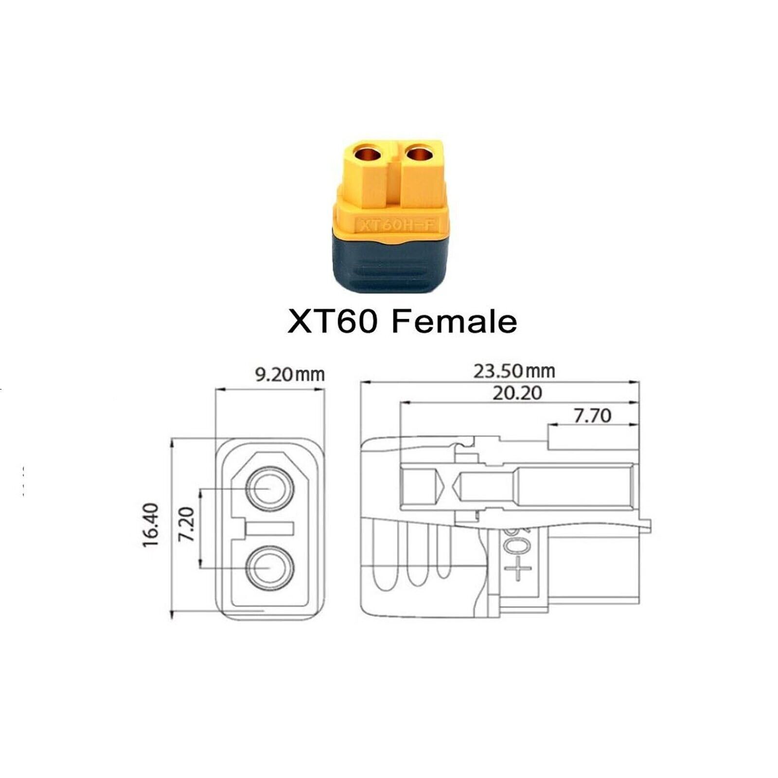 100mm 10 AWG XT60 Female Plug Extension Cable Wire for Ebike Lipo Li-Ion Battery