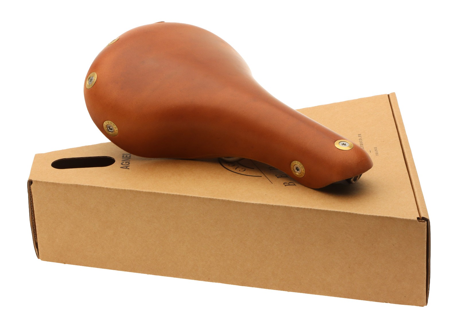 Gilles Berthoud Agnel Saddle Titanium Rails Hard Leather Natural NEW NOS NIB