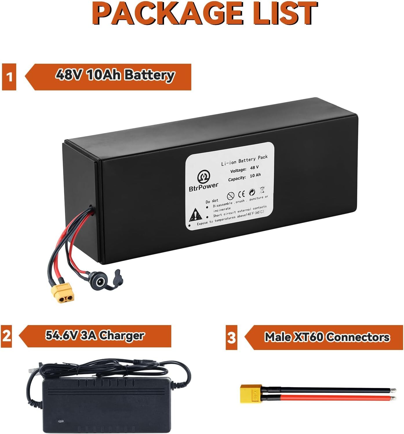 36V Bike Battery Lithium Li-ion 10Ah Battery for Electric Bike Motor 3A Charger