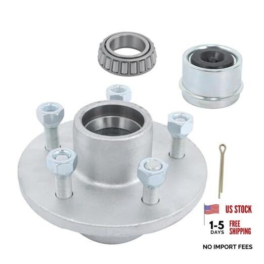 5 Lug 4.5Inch Galvanized Trailer Hub Kit for 3500lbs 1-1/16Inch to 1-3/8Inch