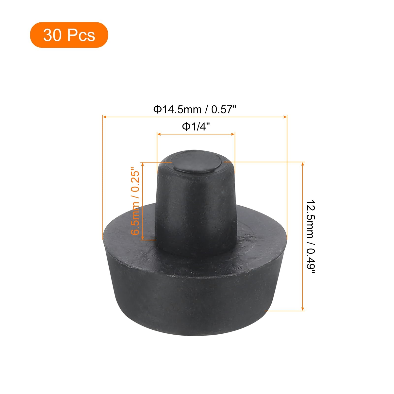 uxcell 30 Pcs Plastic Stem Bumper Glides, Glass Top Table Bumpers with Stem, Ant