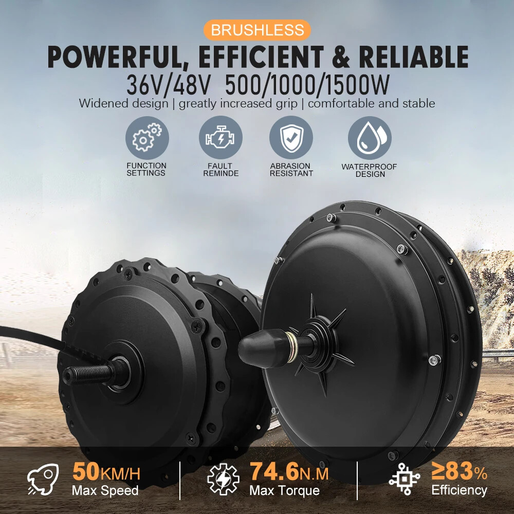 500W 1000W 1500W 20/24/26er Snow Fat Ebike Front Hub Motor for Dropout 135mm