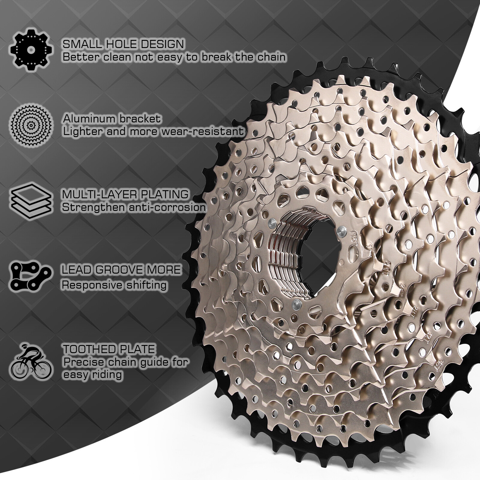 for Shimano SRAM KMC 8/9/10/11/12 Speed 11-52T Bike Cassette 116/126 Links Chain