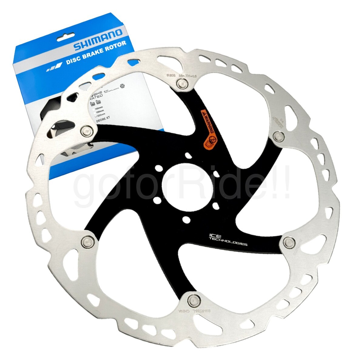 Shimano DEORE XT MTB Bike Disc Brake Rotor SM-RT86 203mm,ICE-TECH
