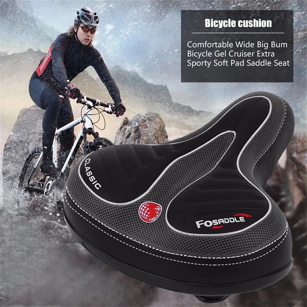 Comfort Wide Bike Seat Big Bum Cushion Soft Pad Mountain Road Bicycle Gel Saddle