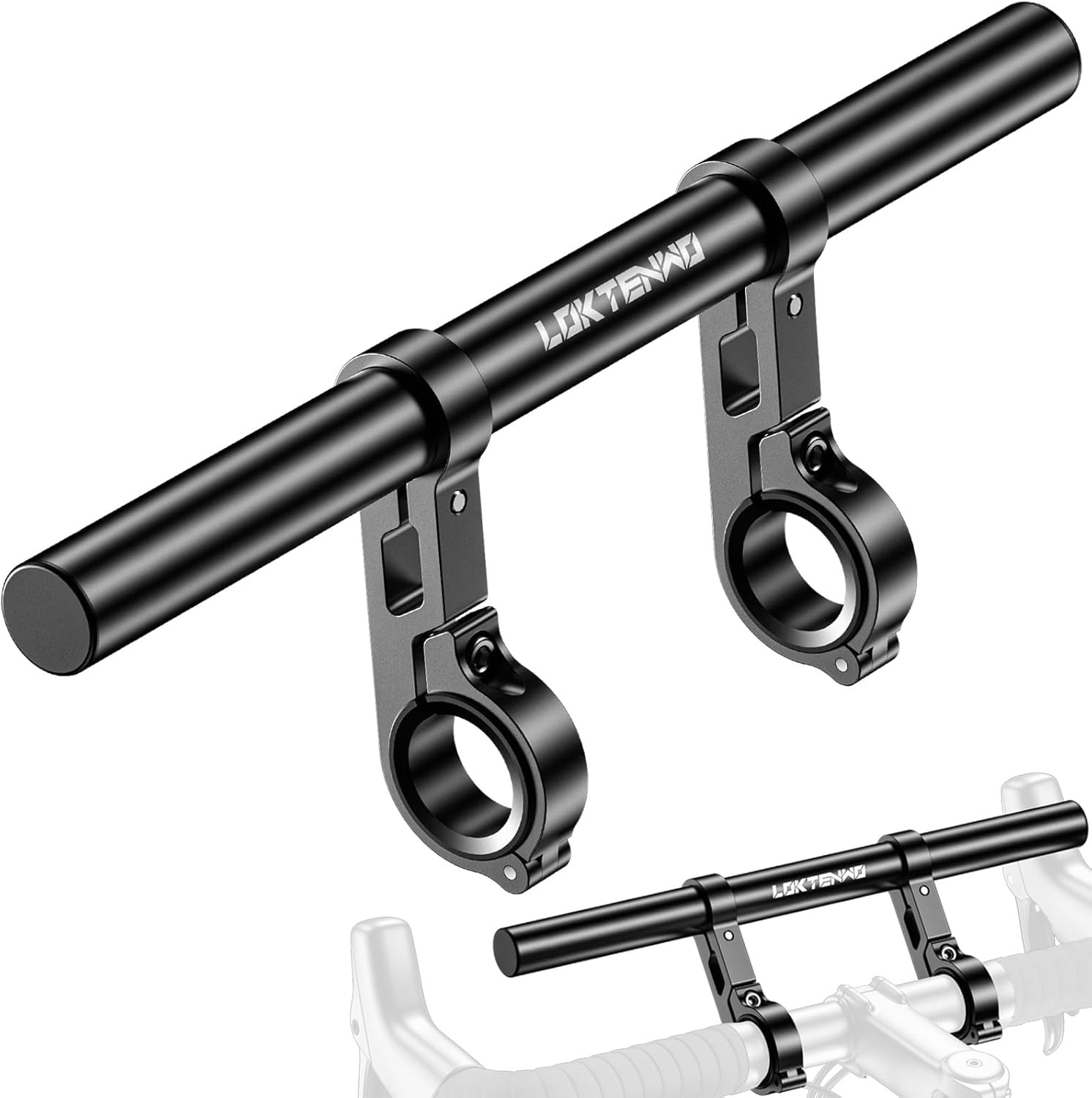 Bike Handlebar Extender 11.8″ Aluminum Dual-Clamp Mount Base for MTB Motorcycle