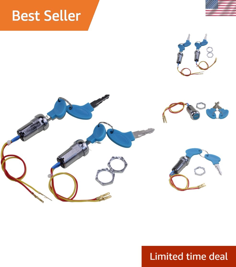 2 Sets Ignition Key Switch with Reliable Locking – For Electric Scooters & More