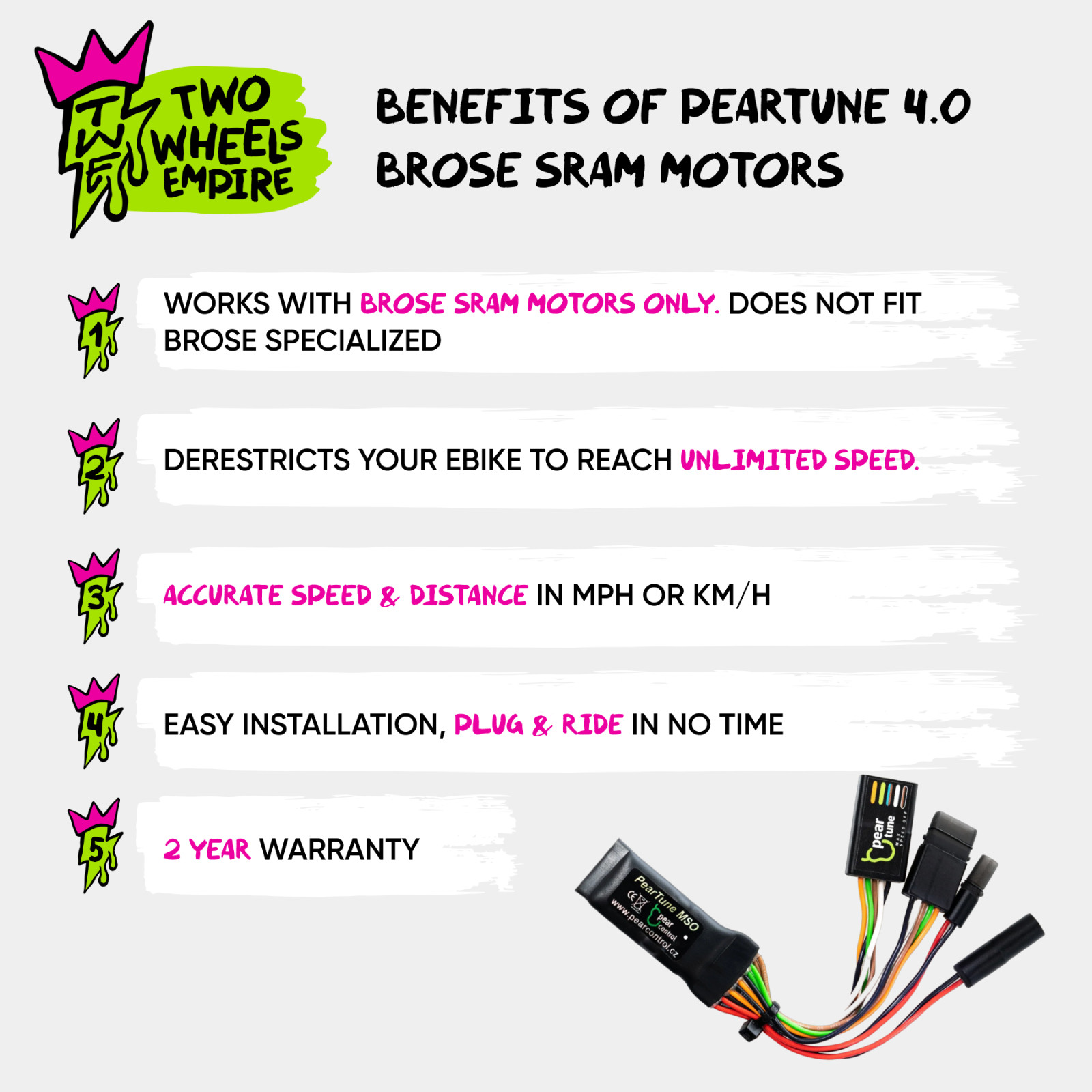 Brose Sram Motors only Tuning kit Peartune MSO 4.0 not for Brose Specialized