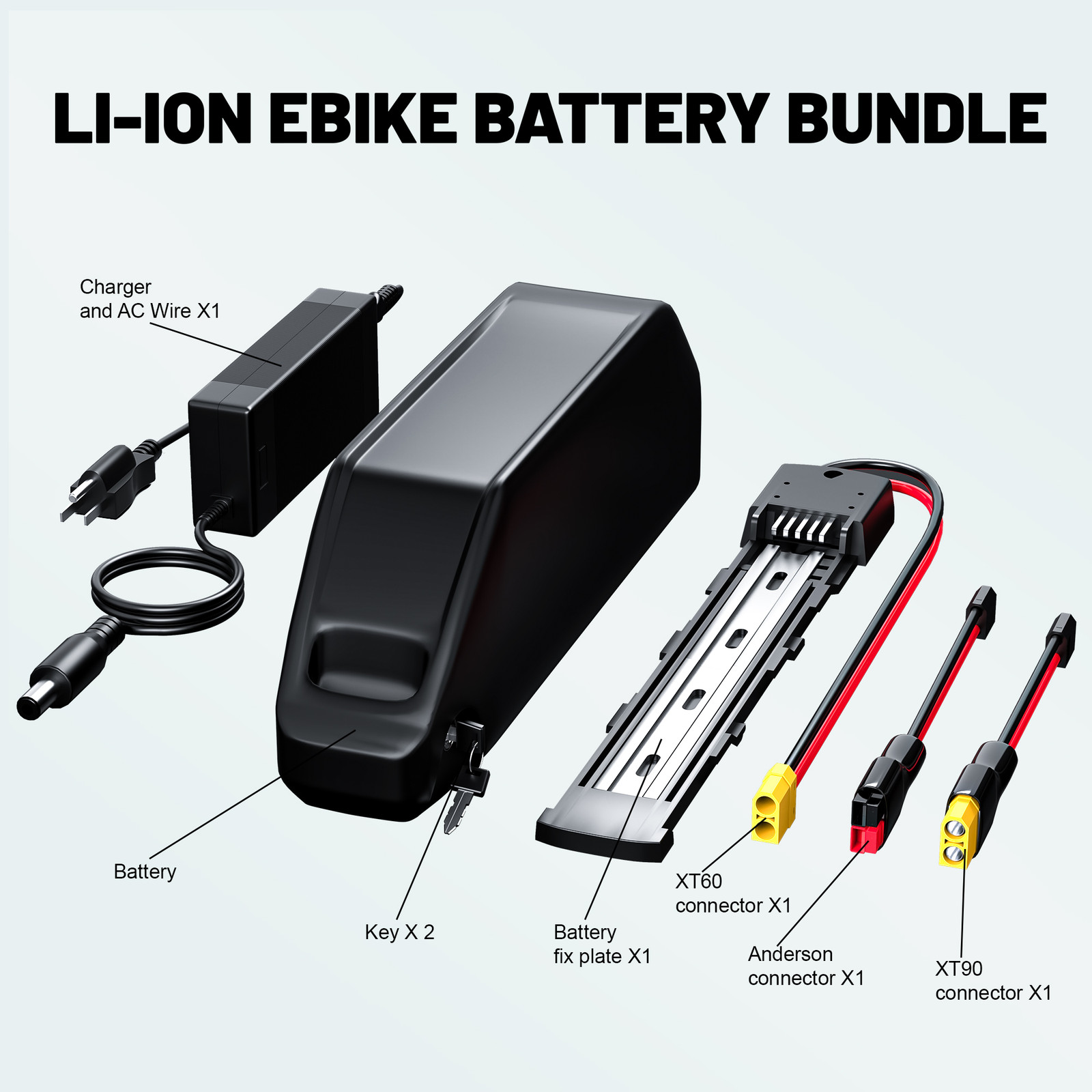 52V 20Ah Hailong Downtube Lithium Battery 50A BMS for 100W- 2600W Motor