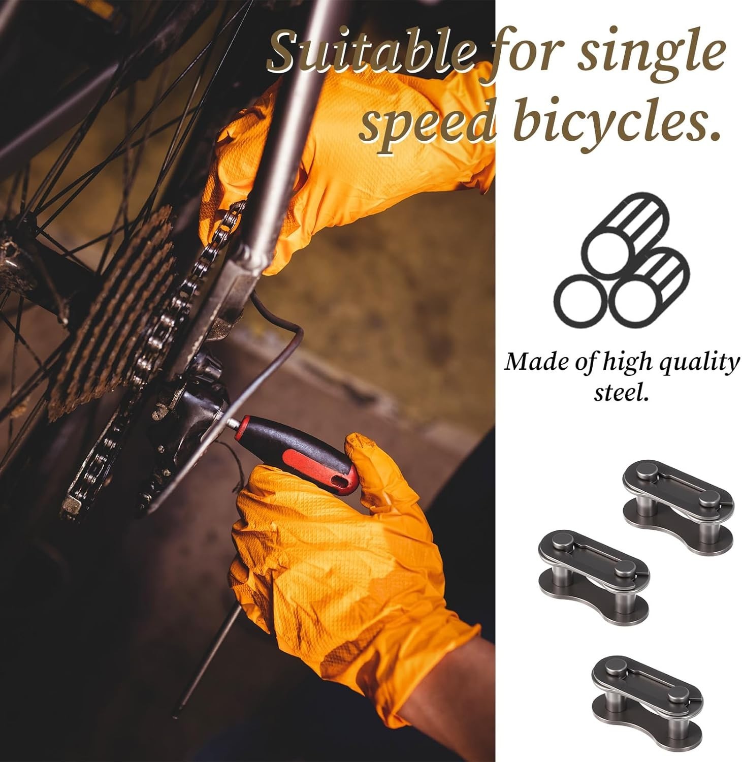 10 Pairs Bike Chain Master Link for Bicycle Missing Link, Single Speed Chain Con
