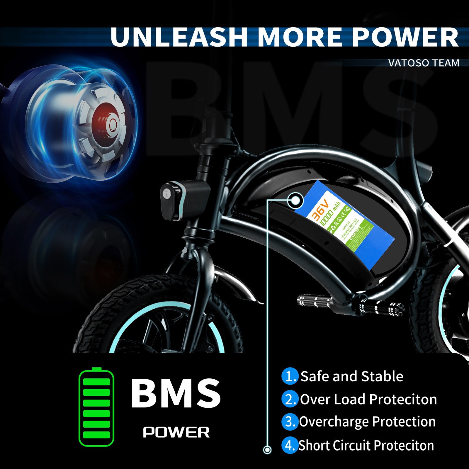 36Volt 10AH Ebike Battery Lithium for 100W-500W Ebike Electric Bicycle 25A BMS