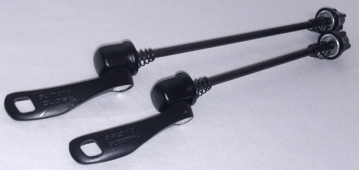 Shimano Close Quick Release Skewer Set Front Rear 100/135 MTB Road Bike QR Black