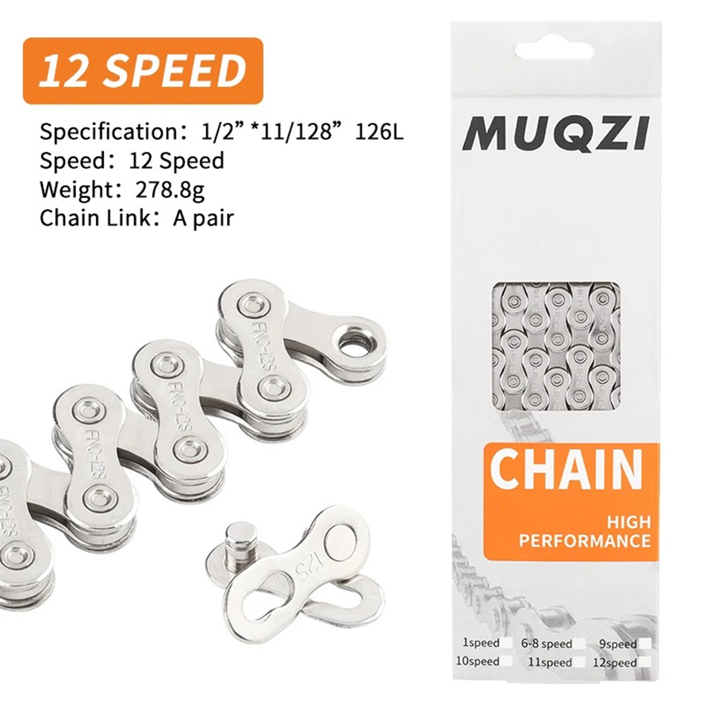 Mountain Road Bicycle Chain 6/7/8/9/10/11/12 Speed Silver Steel Shifter Chain