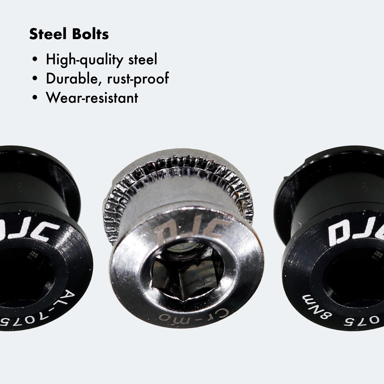 DJC Bike Chainring Bolts 5pcs with 2 Wrenchs Aluminum Steel Single Double Screws