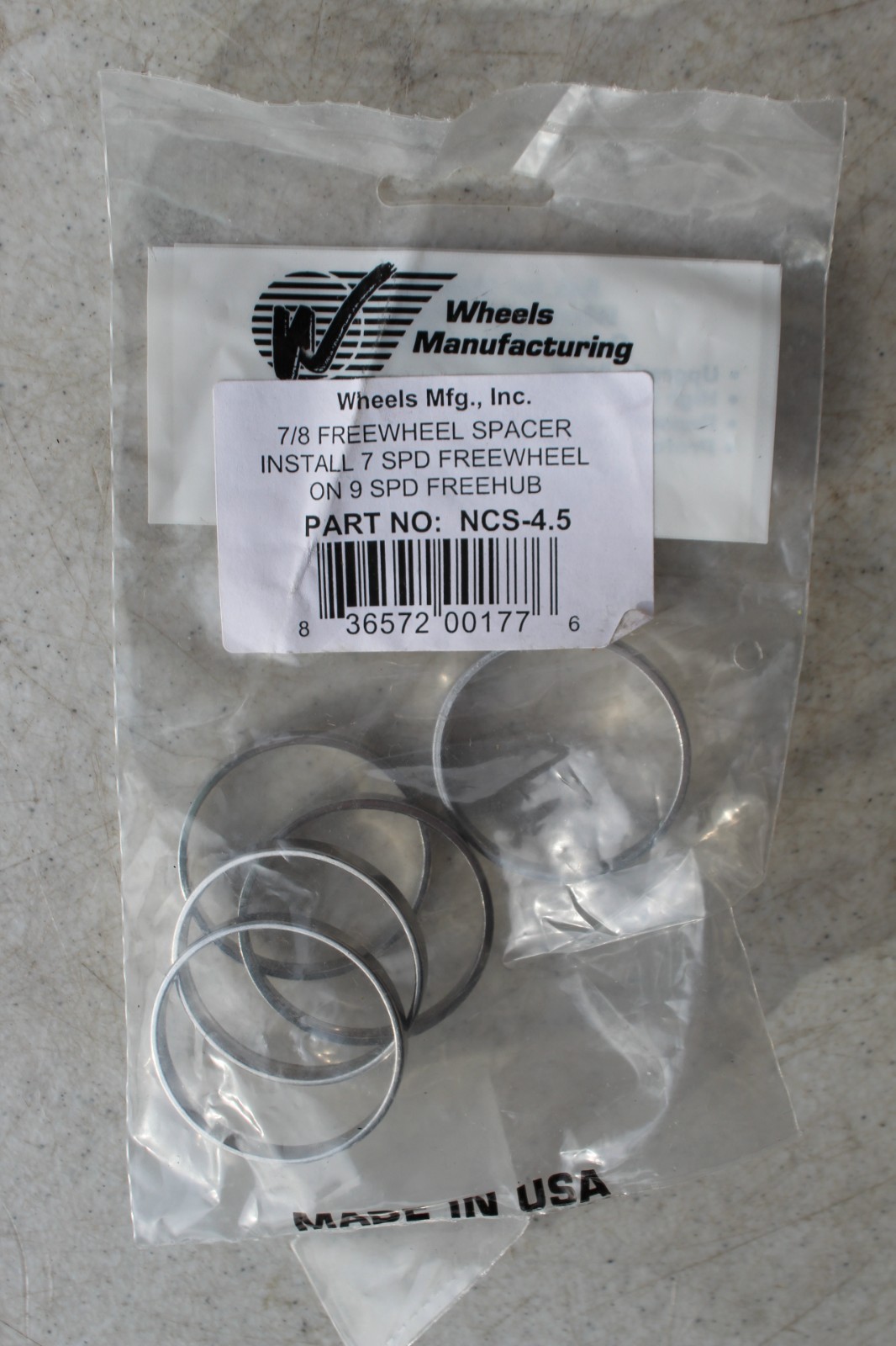 5 LOT Wheels Manufacturing 7 8 Speed Freewheel Spacer 4.5mm 9 Hub NCS-4.5 NOS