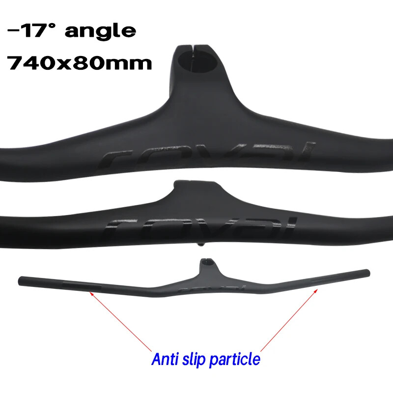 Carbon Fiber MTB Bicycle Handlebar 800mm Integrated Handlebars with Stem 28.6mm