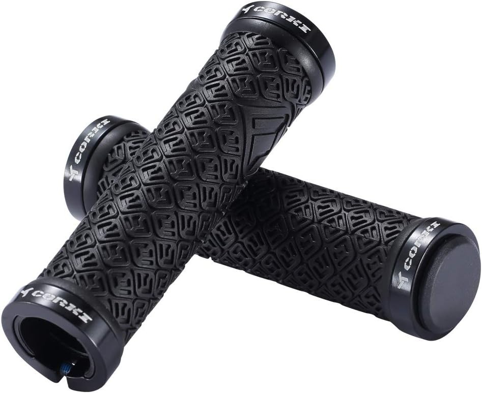 Mountain Bike Grips – Double Lock-On Rubber Handlebar Grips 22mm Size
