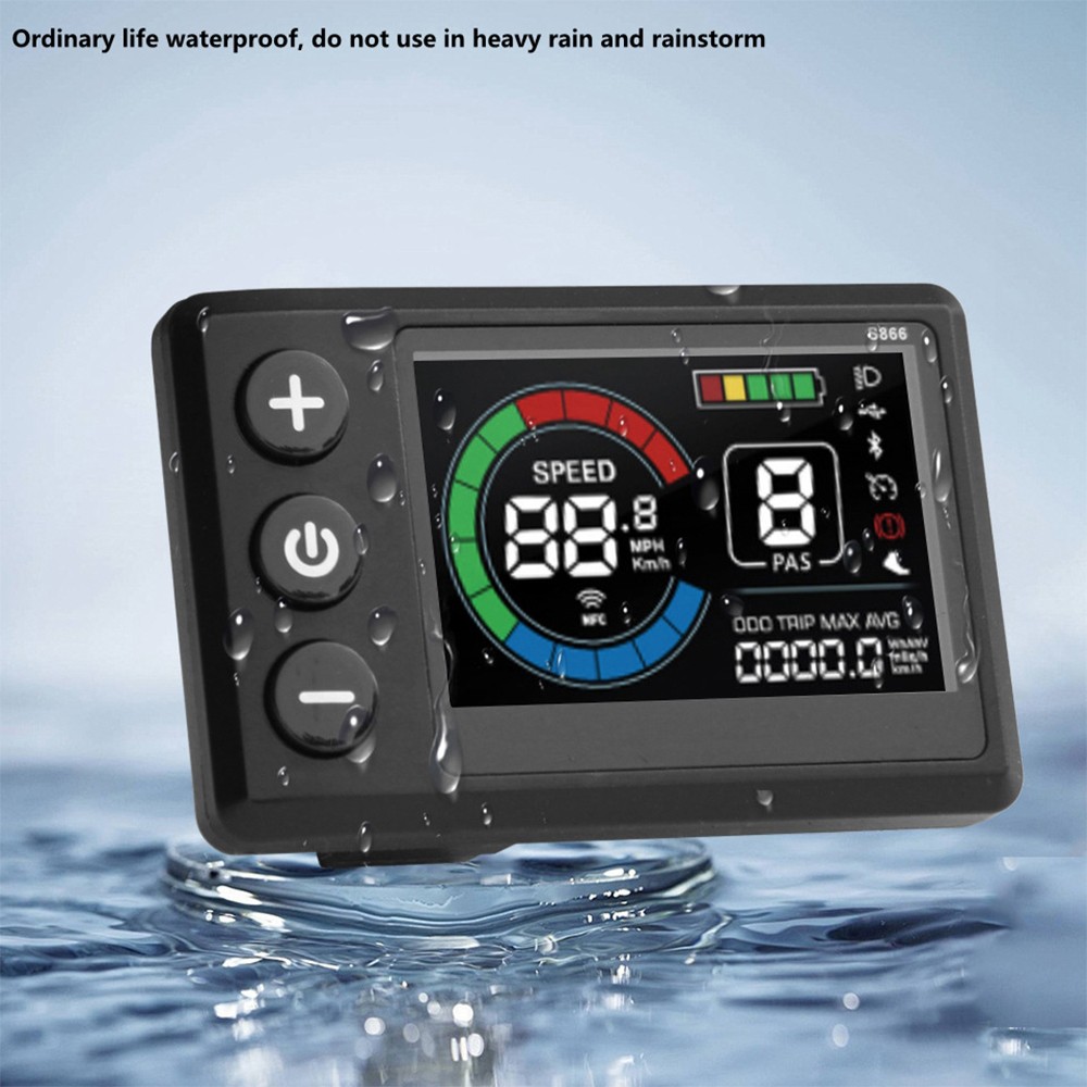 Ebike Meter 24V 36V 48V 60V S866-1S Color Display Control Panel 5PIN WP Plug US