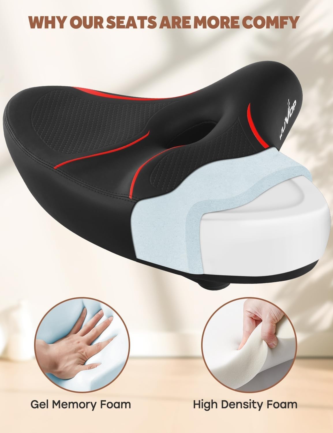 Oversized Peloton Bike Seat Comfortable Extra Wide Saddle for Men Women US