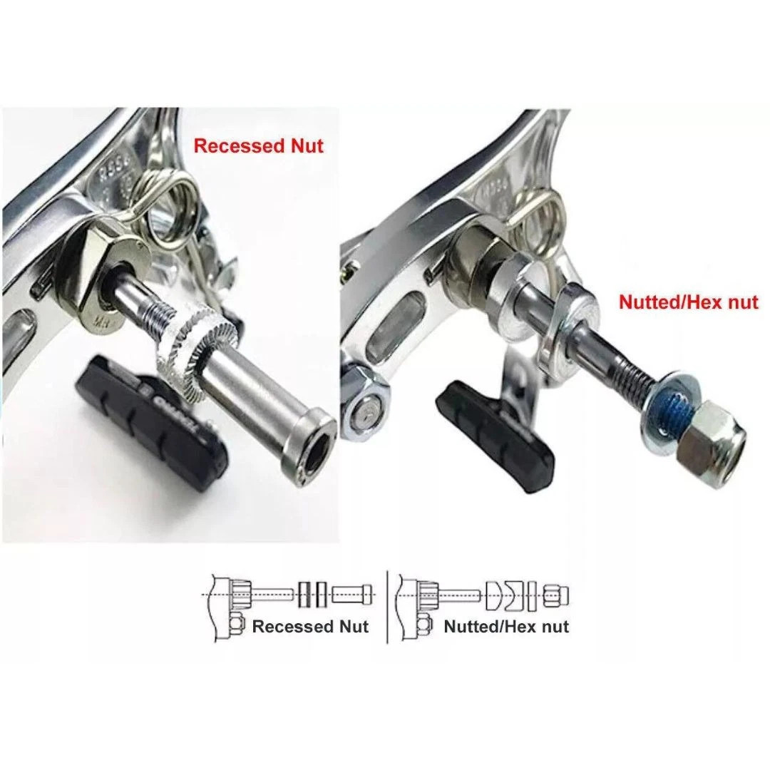 Tektro R559 Long Reach Caliper Brake 55-73mm RECESSED Nut F+R – Silver / Black