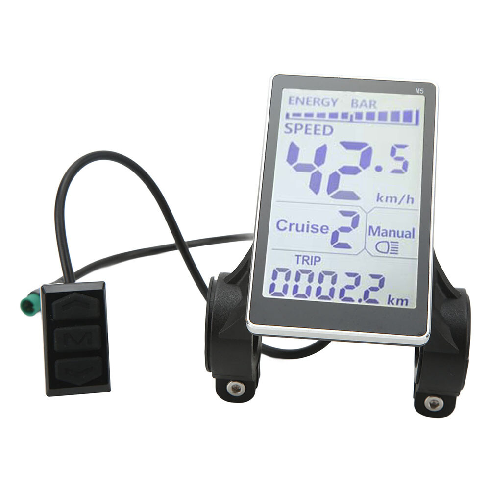 Ebike 24V 36V 48V 60V M5 LCD Display Speed Power Meter Control Panel 5 Pin SM/WP