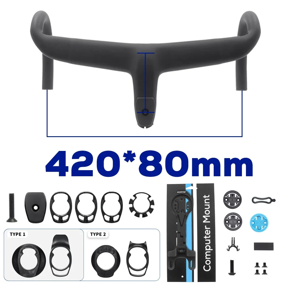 Super Light Full Carbon Integrated Cockpit Internal Cable Road Bicycle Handlebar