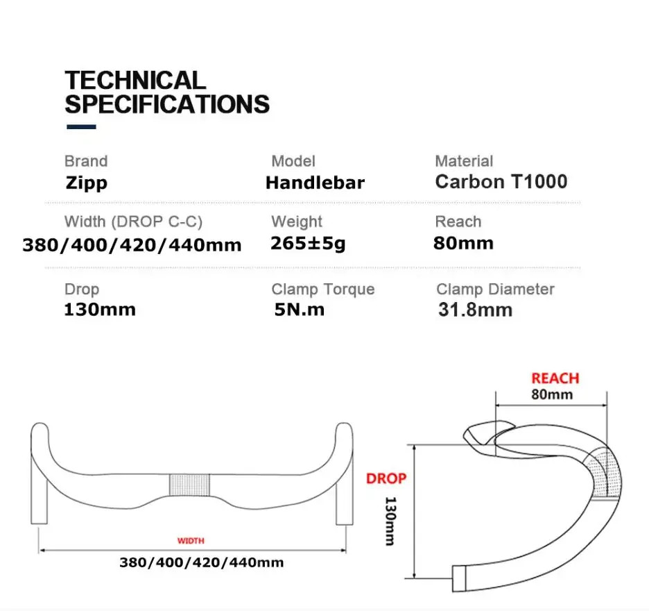 Carbon Drop Aero Bar Bent 400/420/440-31.8mm Super light Road Bicycle Handlebar