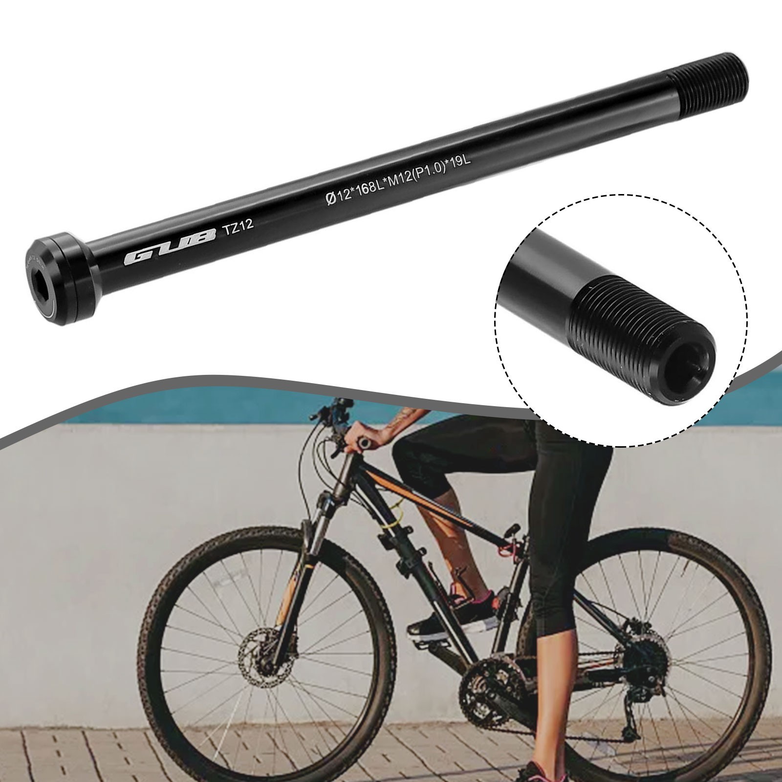 12mm X 162/165/168/171/174/175/181L Thru Axle Skewer Axle Bike MTB Useful Duable