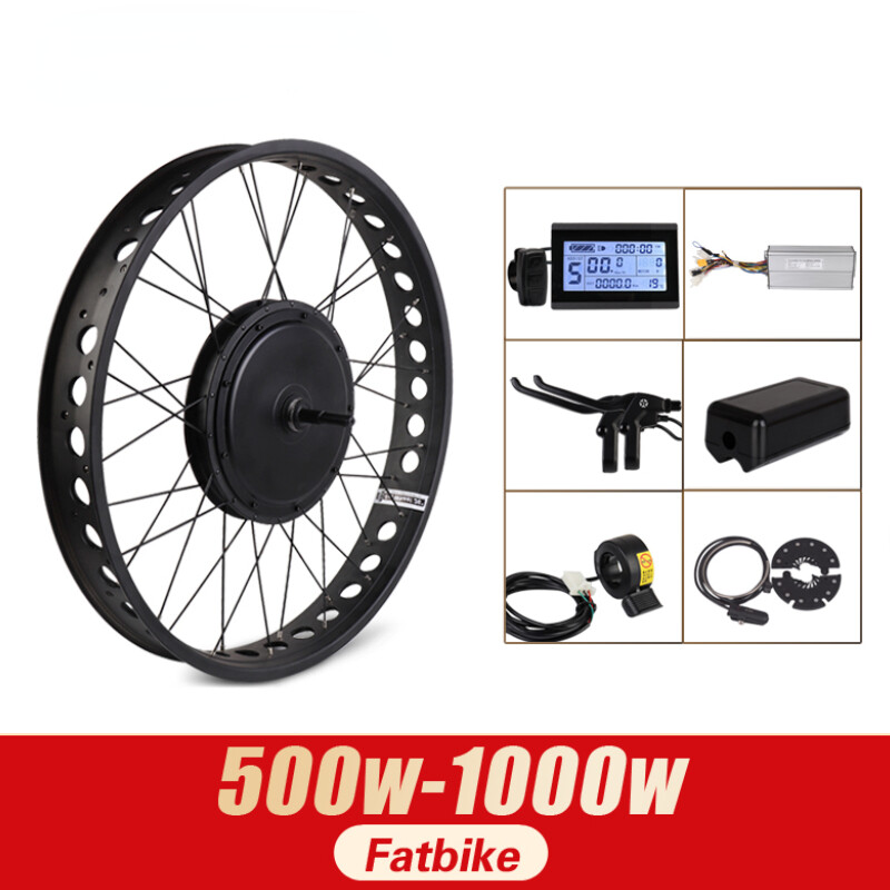 20/26 X4.0 Fat Bike Front Hub Motor Wheels 48V 500W 1000W Ebike Conversion Kit