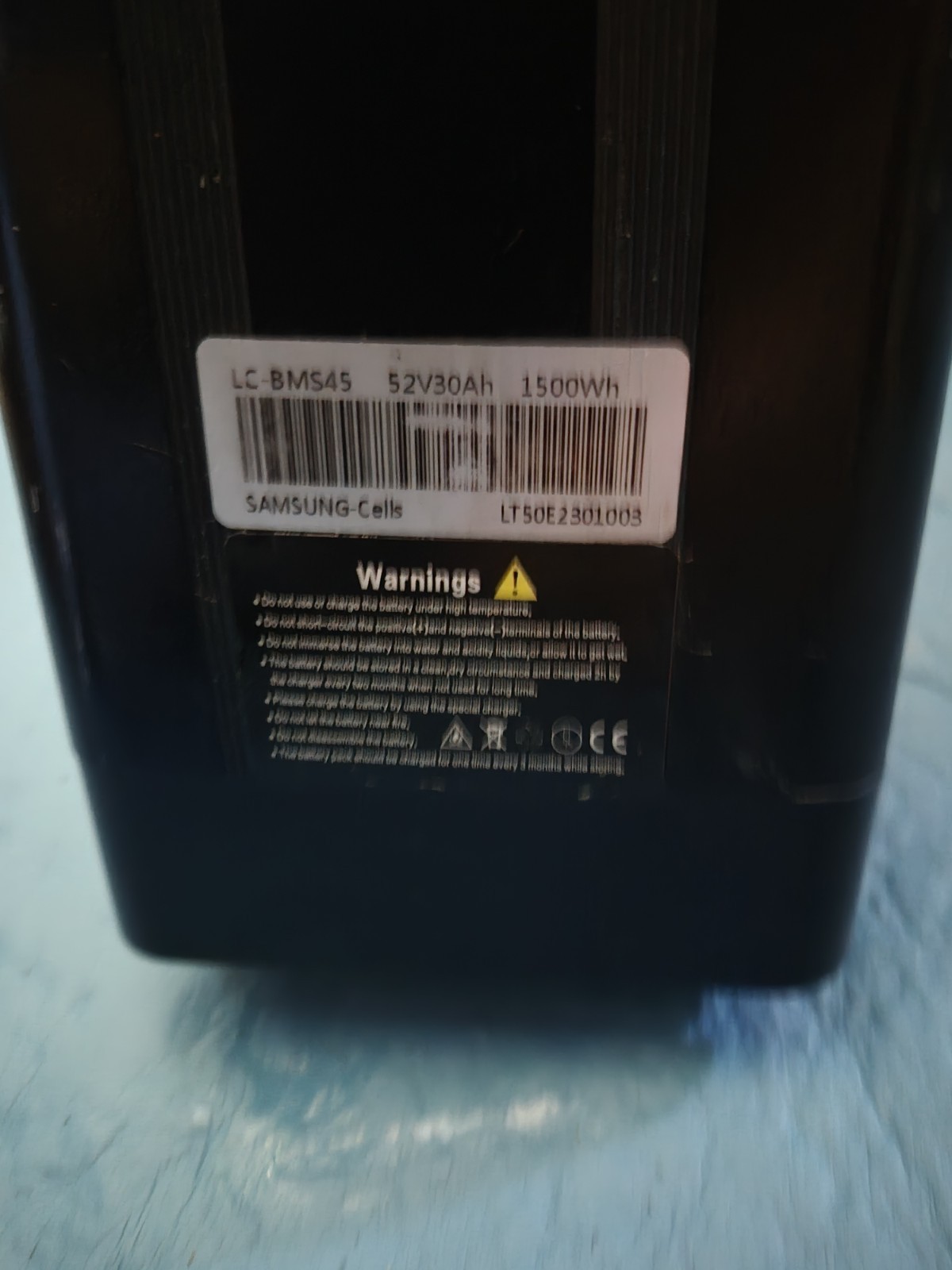 Samsung 30AH 52v Battery Not Brandnew USED-only 500 Miles Used 24inches Length