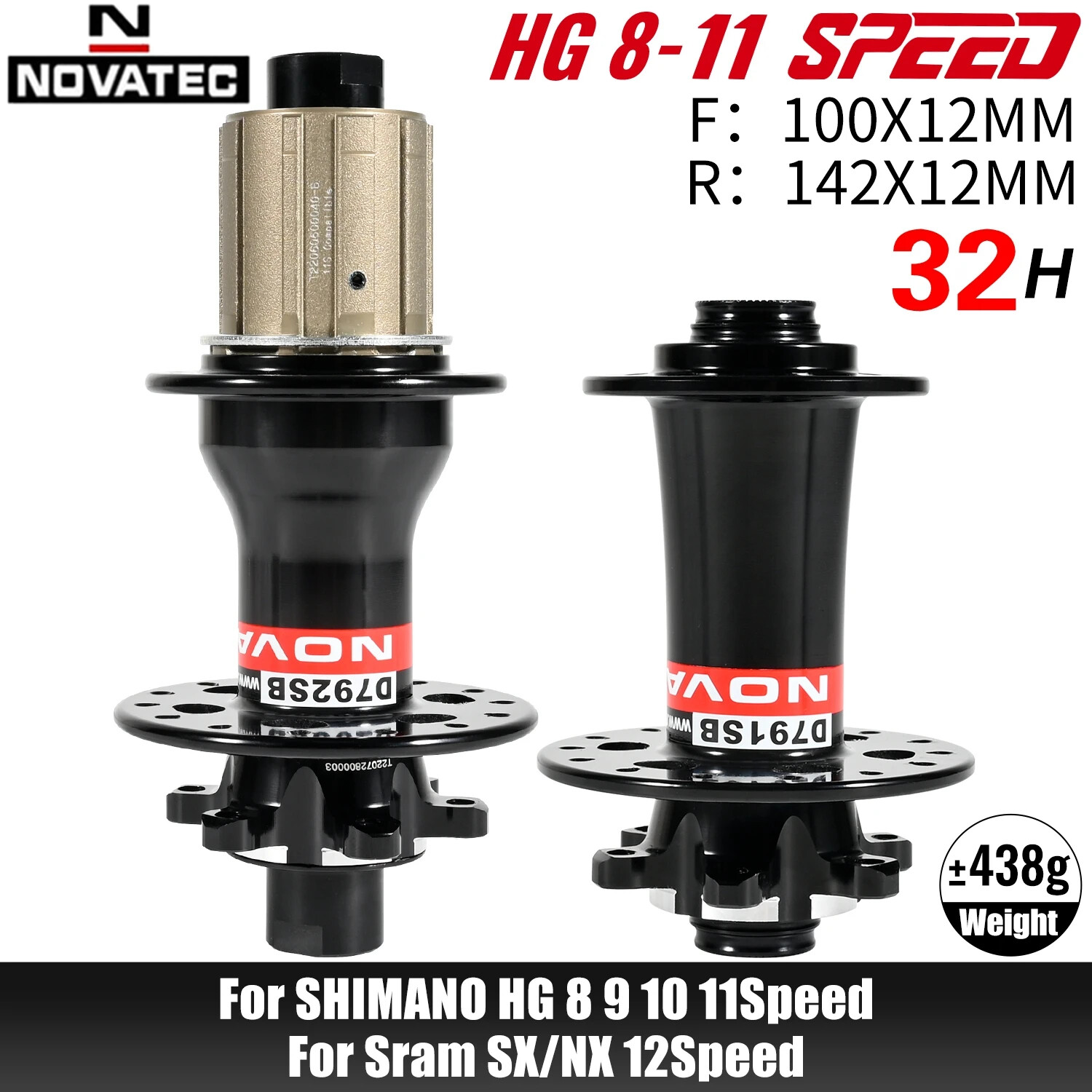 Road Bike Hubs 100*12MM 142*12MM 8 9 10 11 Speed 28 24 Holes Disc Brake Hubs