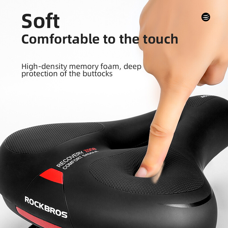 ROCKBROS Bike Seat Comfort Bike Saddle Mountain Bike Soft Wide Bike Seat Cushion