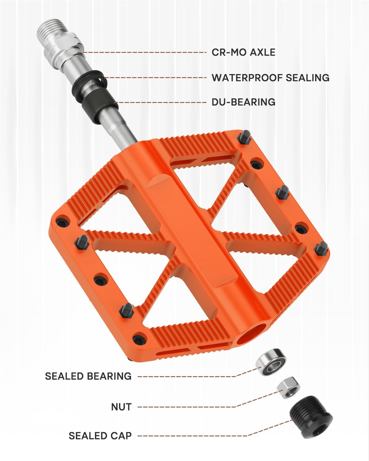 Bike Pedals, Mountain MTB BMX Pedals, 9/16″ Bicycle Pedals, Lightweight Non-S…