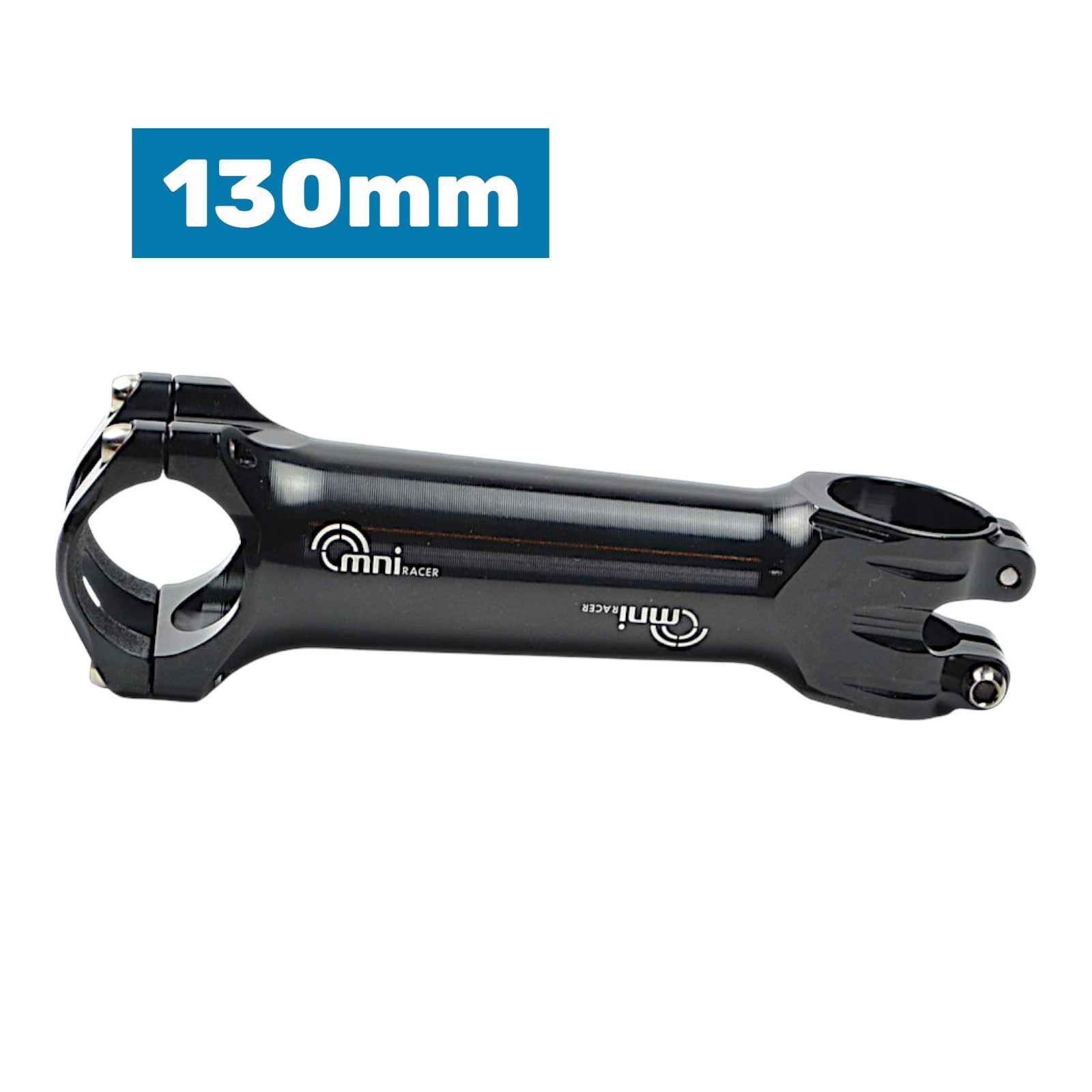 31.8x130mm OMNI Racer WORLDS LIGHTEST RACE-Lite Handlebar Stem & Ti Bolts BLACK