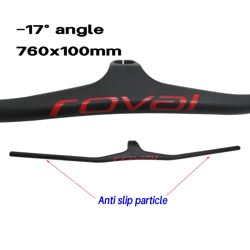28.6mm -17 Degree Carbon Mountain Bike Integrated Handlebar with Stem 660-800mm