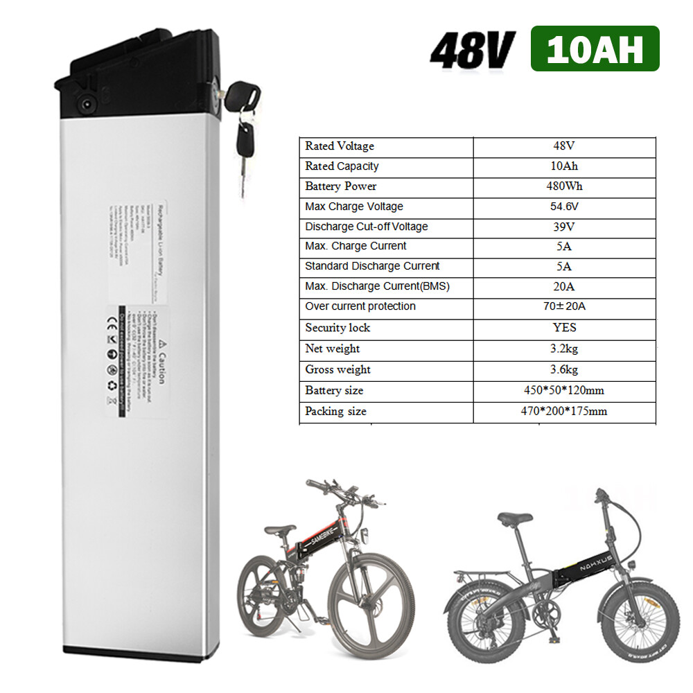 E-Bike Battery 48V 10AH Electric Bike Bicycle Lithium Ion Battery for 500W Ebike
