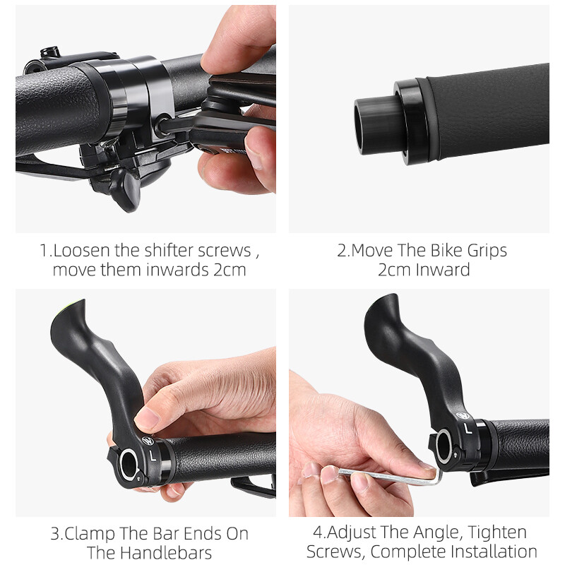 WEST BIKNG MTB Bicycle Bar Ends Ergonomic Bike Inner Bar Ends 22.2mm Black