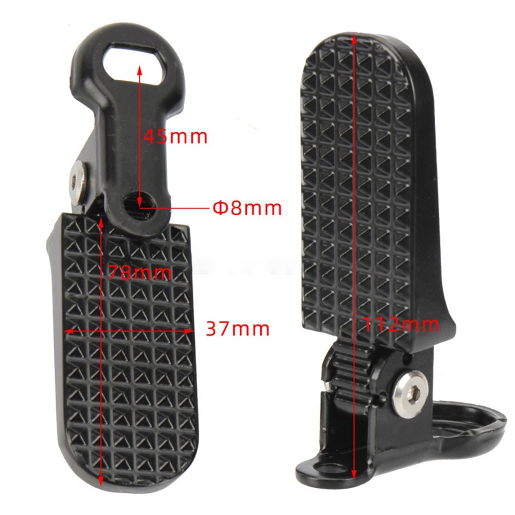 Easy to Store Electric Bike Rear Footrest Peg Lightweight Foldable Pedal