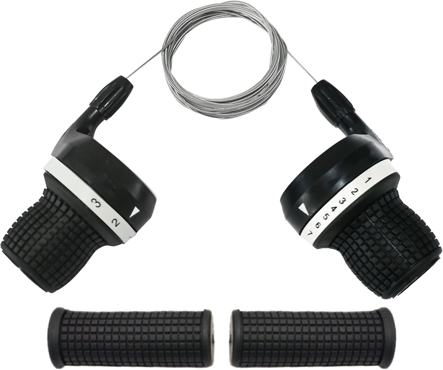 3×7 Speed Bike Shifter Set, 21 Speed Twist Grip Gear Shifters with Cables & Hand