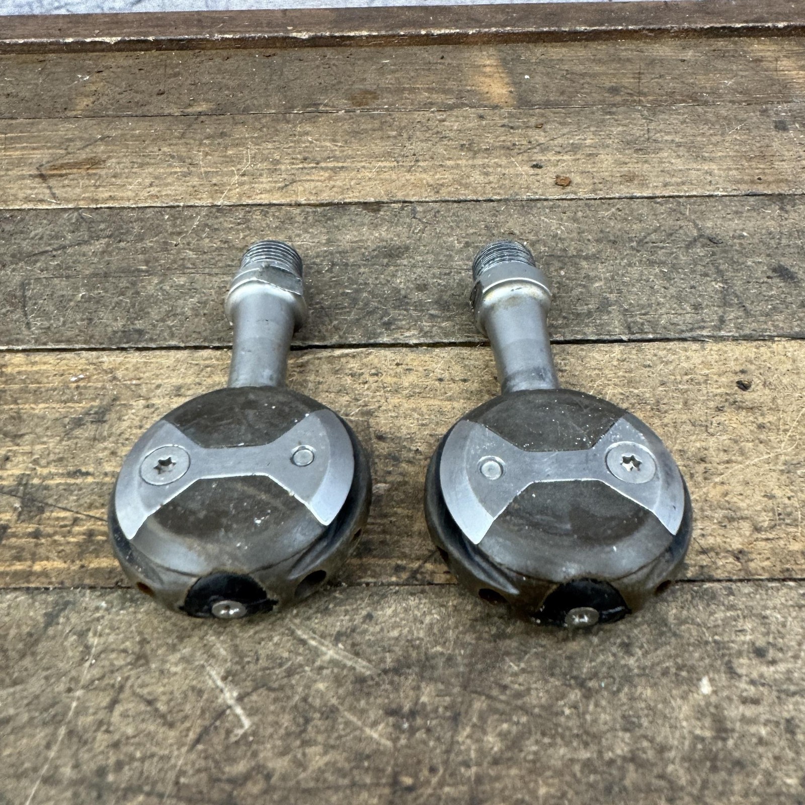 Vintage Speedplay Clipless Road Bike Pedals 9/16 Silver Pair Steel Used 80s 90s