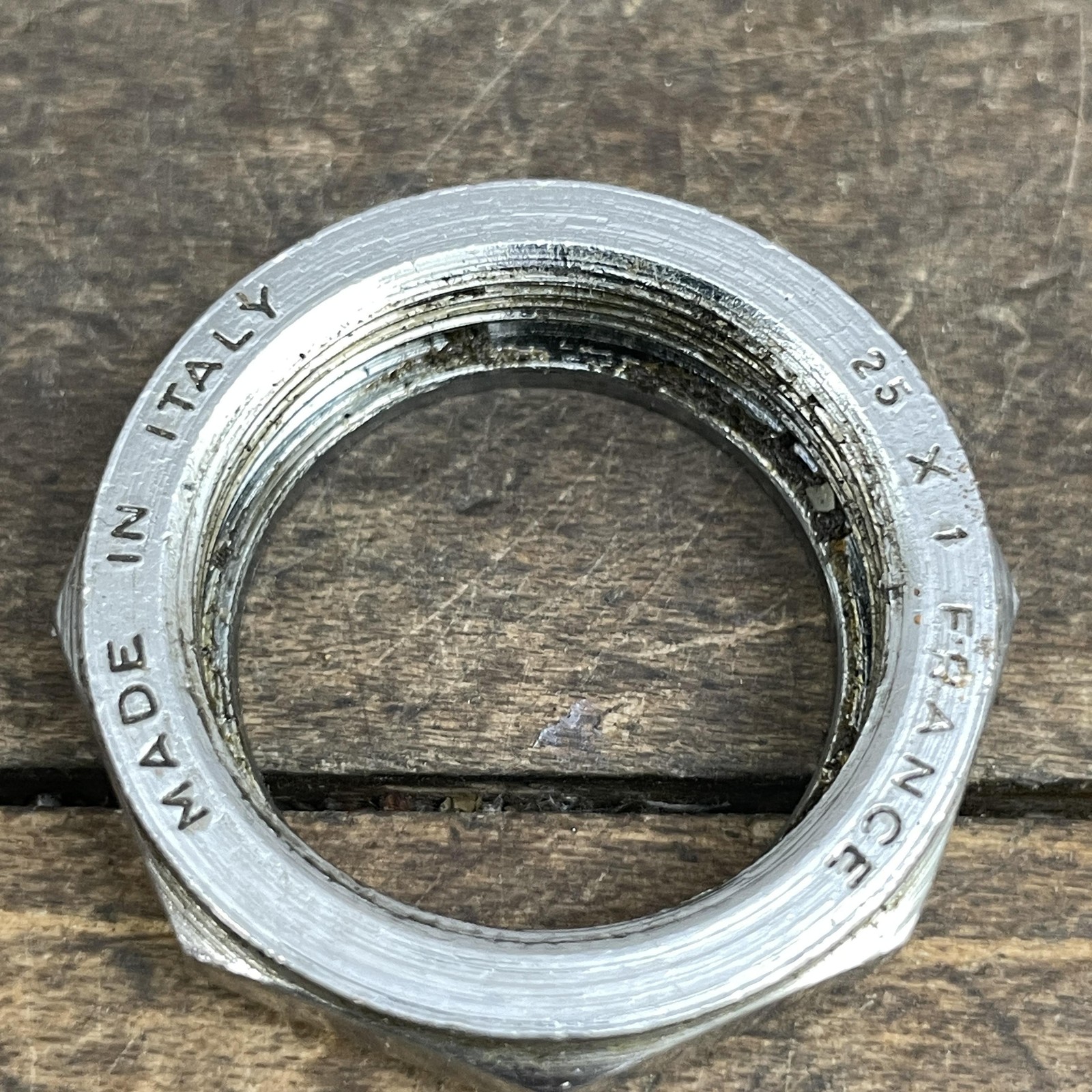 Vintage Campagnolo French Headset Top Nut Locknut 25×1 France 1 Inch Threaded