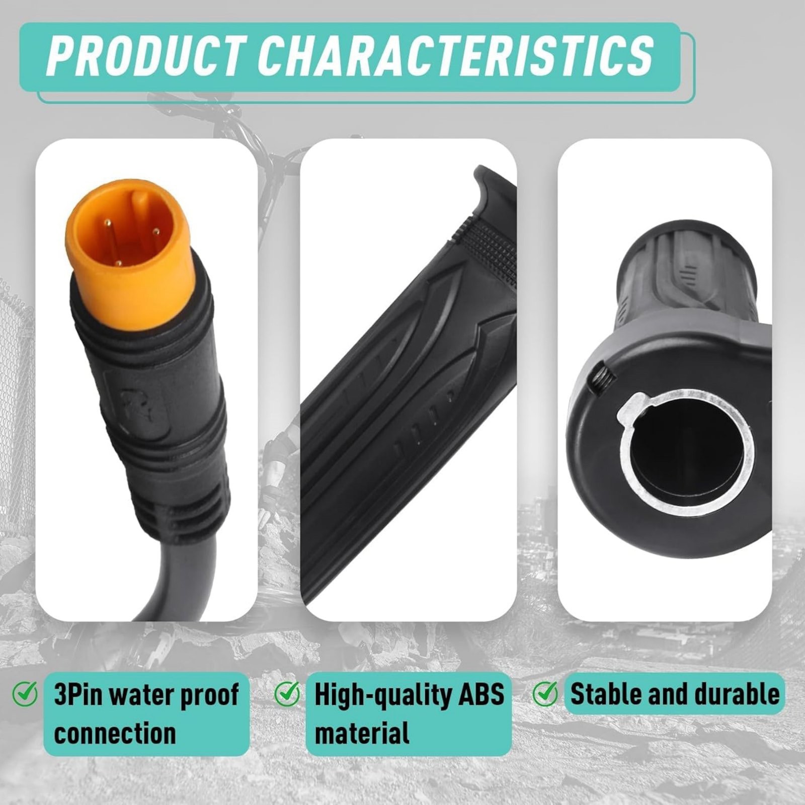 For Ebike 12V-72V Waterproof Full Twist Throttle Grip Kit High Quality Brand New