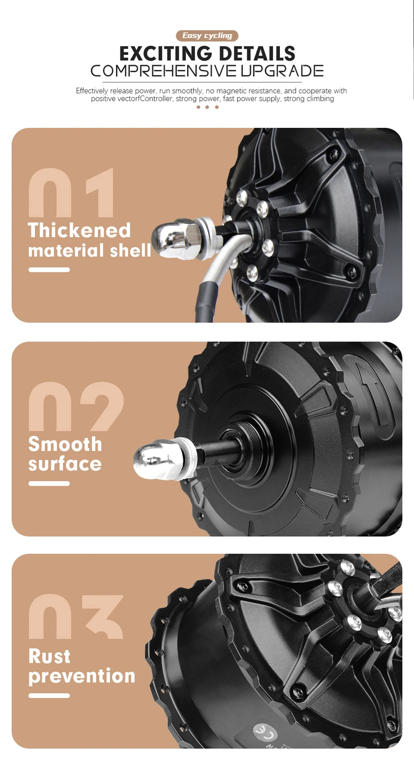Snow E-bicycle Fat Tire Motor 48V 1000W 4.0Tyre Brushless Rear Rotate Hub Motor